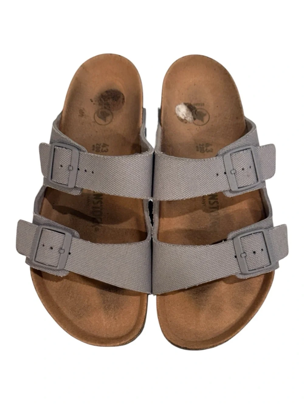 Birkenstock Arizona Vegan Canvas Sandals in Stone Coin